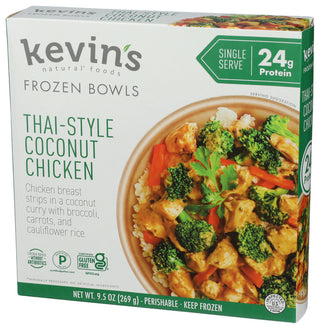 Kevins Natural Foods Bowl Chicken Thai Cocont - Right - Front