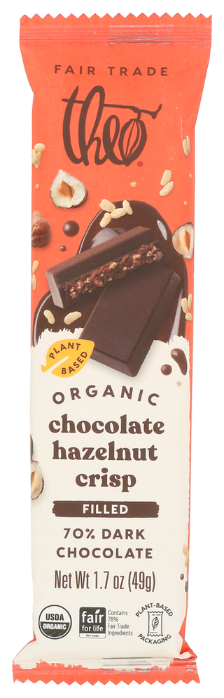Theo Chocolate Choc Organc Hazlnt Crisp - No Plunge - Front