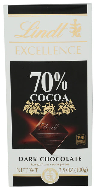 Lindt Choc Bar Exc 70% Cocoa - Centre - Front