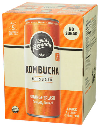 Liquid Remedy Kombucha Orng Spl 4pk Og - Right - Front