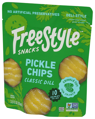 Freestyle Snacks Pickle Chips Dill Classc - Right - Front