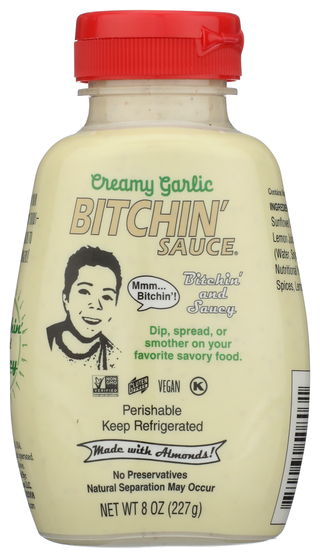 Bitchin' Sauce Creamy Garlic Squeeze Bottle, 8oz - No Plunge - Front
