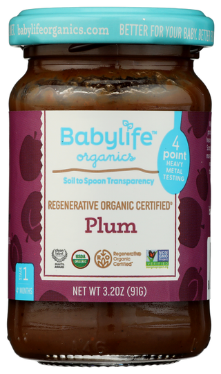 Babylife Jars Baby Food Plum - No Plunge - Front