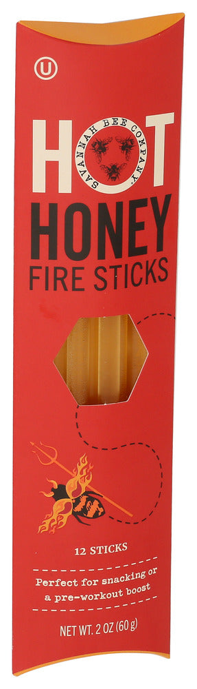 Savannah Bee Co Honey Straw Fire 12pk - Left - Front