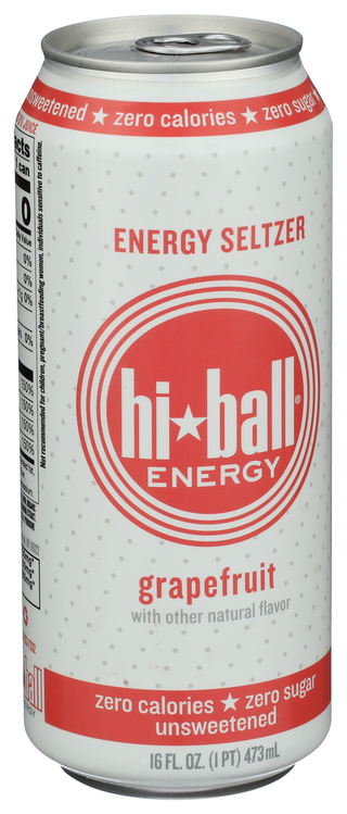 Hiball Bev Enr Sltzr Grapefruit - Left - Front