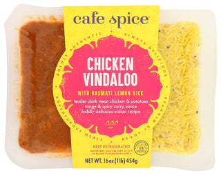 CAFE SPICE CHICKEN VINDALOO WITH LEMON RICE ENTREE, 16 OZ. - No Plunge - Front
