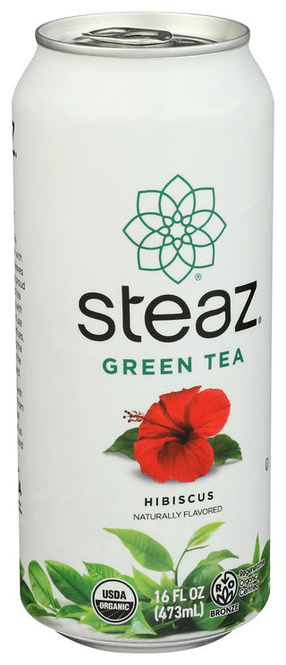 Steaz Tea Green Hibiscus - Left - Front