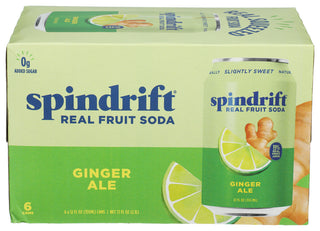 Spindrift Soda Ginger Ale 6pk - Centre - Front