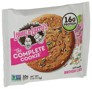 LENNY & LARRY'S COMPLETE COOKIE, BIRTHDAY CAKE, 4 OZ. - Left - Front