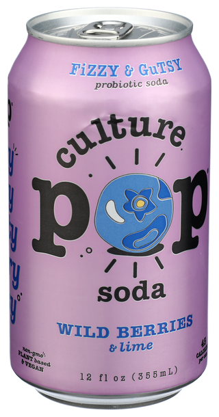 Culture Pop Soda Probiotic Wild Berry - Left - Front
