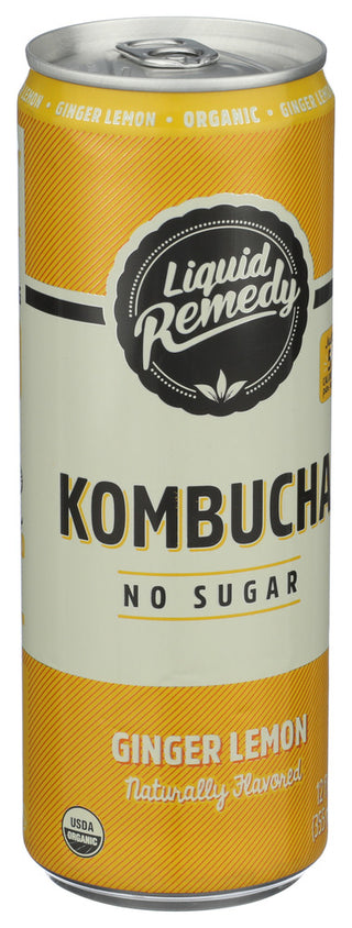 Liquid Remedy Kombucha Gngr Lemon Org - Left - Front