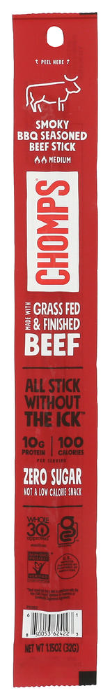 Chomps Sticks Beef Smoky Bbq - No Plunge - Front