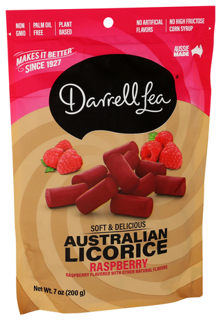 Darrell Lea Licorice Raspberry - Left - Front