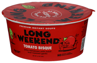 LONG WEEKEND FREEZE-DRIED TOMATO BISQUE SOUP 6 PACK, INSTANT CREAMY TOMATO SOUP WITH BASIL & GARLIC, HEALTHY SHELF-STABLE MEAL, JUST ADD WATER - Right - Front
