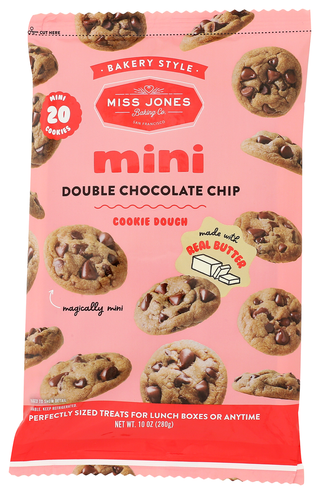 Miss Jones Baking Co Dough Bkry Mini Choc Chp - No Plunge - Front