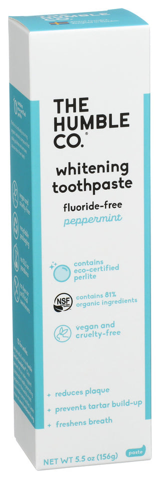 The Humble Co Toothpaste Peppermnt Wht - Left - Front
