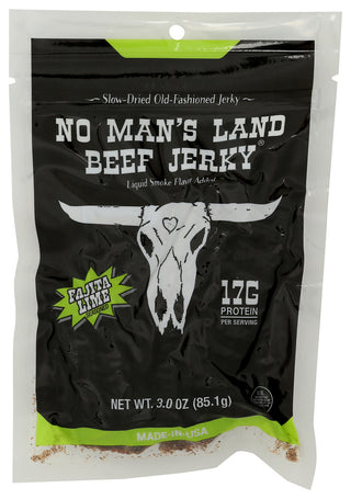 No Mans Land Jerky Beef Fajita Lime - No Plunge - Front