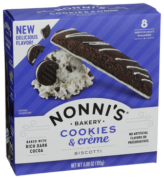 Nonnis Biscotti Cookies N Creme - Left - Front
