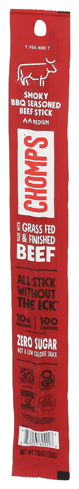 Chomps Sticks Beef Smoky Bbq - Right - Front
