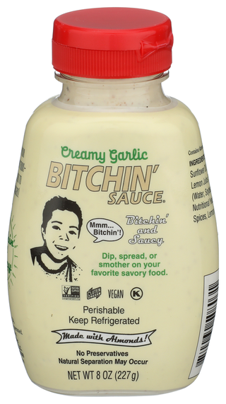 Bitchin' Sauce Creamy Garlic Squeeze Bottle, 8oz - Centre - Front