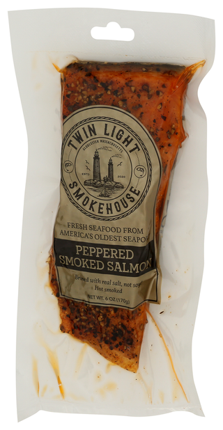 Twin Light Smokehouse Salmon Smoked Peppered - Right - Front