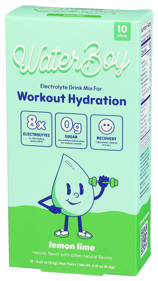 Waterboy Workout Lemon Lime 10pkt - Right - Front