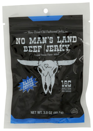 No Mans Land Jerky Beef Blk Pepper - No Plunge - Front