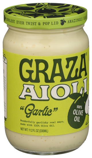 Graza Aioli Garlic Jar - Left - Front