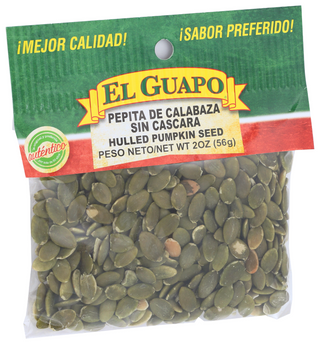 EL GUAPO HULLED PUMPKIN SEED, 2 OZ. - Left - Front