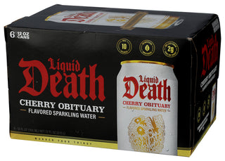Liquid Death Water Sp Cherry Obit 6pk - Right - Front