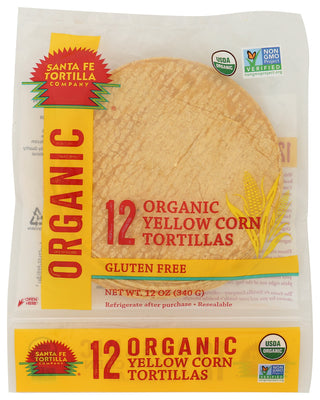 Santa Fe Organics Tortilla Corn 6in 12pc - No Plunge - Front