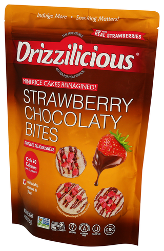 Drizzilicious Rice Cake Mini Strwbchoc - Right - Front