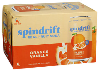 Spindrift Soda Orange Vanilla 6pk - Left - Front