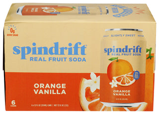 Spindrift Soda Orange Vanilla 6pk - Centre - Front