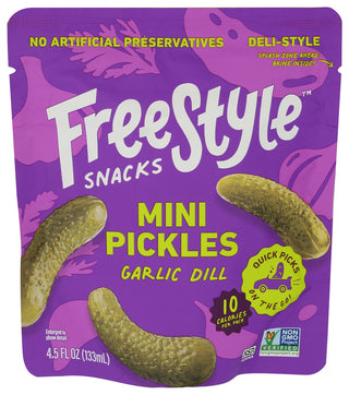 Freestyle Snacks Pickles Dill Garlic Mini - Centre - Front