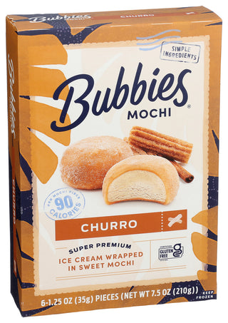 Bubbies Ice Cream Mochi Churro - Left - Front