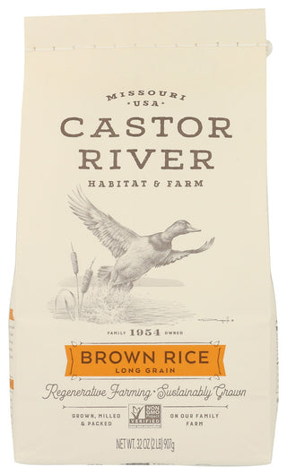 Castor River Farms Rice Brown Long Grain - No Plunge - Front