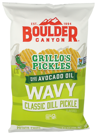 Boulder Canyon Chips Wavy Dill Pickl Gf - Centre - Front