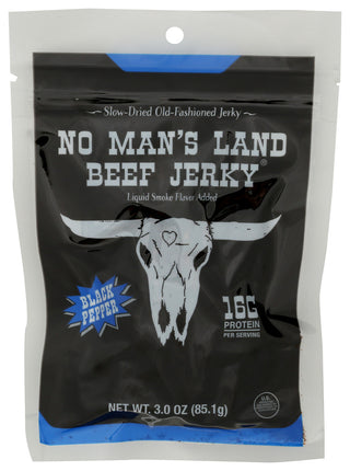 No Mans Land Jerky Beef Blk Pepper - Centre - Front