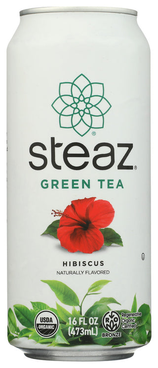 Steaz Tea Green Hibiscus - No Plunge - Front