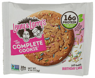 LENNY & LARRY'S COMPLETE COOKIE, BIRTHDAY CAKE, 4 OZ. - Centre - Front