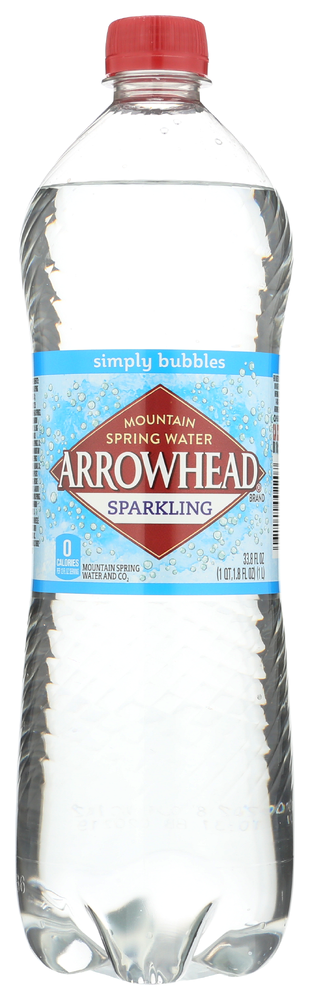 ARROWHEAD SPARKLING MOUNTAIN SPRING WATER, 33.8 FL. OZ. - No Plunge - Front