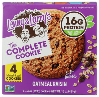 Lenny & Larrys Cookie Oat Raisn 4ct Box - No Plunge - Front