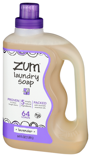 ZUM CLEAN LAVENDER AROMATHERAPY LAUNDRY SOAP, 64 FL. OZ.  - Right - Front