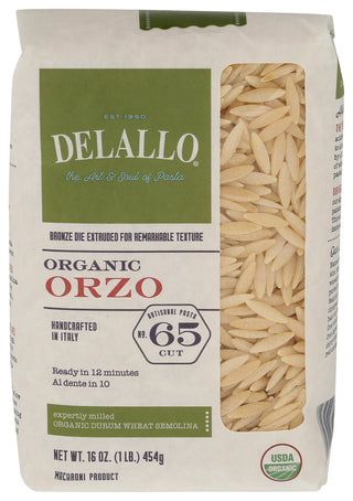Delallo Pasta Orzo 65 Org - Centre - Front