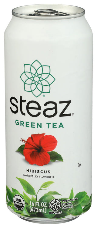 Steaz Tea Green Hibiscus - Right - Front