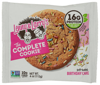 LENNY & LARRY'S COMPLETE COOKIE, BIRTHDAY CAKE, 4 OZ. - No Plunge - Front
