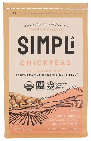 Simpli Chickpeas Regenratve Org - Centre - Front