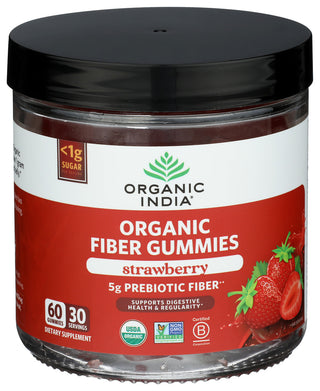 Organic India Fiber Org Strwbry Gummy - Centre - Front