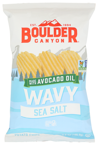 Boulder Canyon Chips Wavy Sea Salt - No Plunge - Front